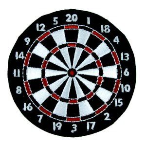 Dart Board Patch Embroidery Iron on Applique Game
